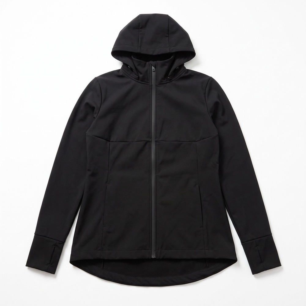 Sport-Tek Womens S Black Hooded Zip Softshell Jacket Athleisure Casual